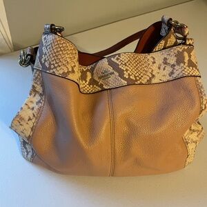 Coach purse with snakeskin accents